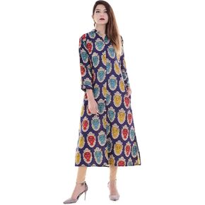 Indian Women's Printed Cotton Kurti Multicolor Top