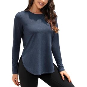 G4Free Women's Long Sleeve Tunic Shirts Workout Tops