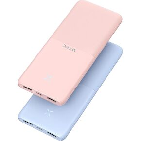 VRURC Portable Charger 2-Pack, 3A USB C Fast Charging Power Bank LED Display, Slim Battery Pack for iPhone 15 14 12 11 X 8 7 Samsung S21 S20 Google LG OnePlus, Black