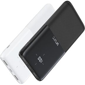 VRURC Portable Charger 2-Pack, 3A USB C Fast Charging Power Bank LED Display, Slim Battery Pack for iPhone 15 14 12 11 X 8 7 Samsung S21 S20 Google LG OnePlus, Black