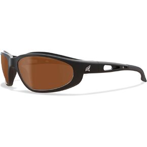 Edge TSMAP218 Dakura Polarized Wrap-Around Safety Glasses, Anti-Scratch, Non-Slip, UV 400, Military Grade, ANSI/ISEA & MCEPS Compliant, 5.04" Wide, Matte Black Frame / Aqua Precision Blue Mirror Lens