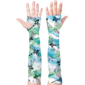 Garden Sleeves for Women Dragonfly Sun Protection Sleeves Anti-Scratch Arm Cooling Sleeves for Farmers Sports