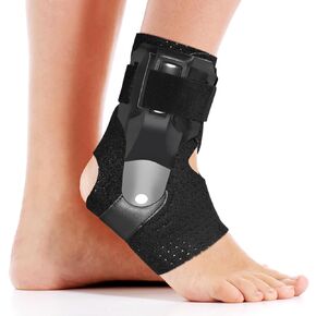 Dr.Welland Ankle Brace with Side Stabilizers -Adjustable Ankle Support for Sprains, Sports Injuries, Plantar Fasciitis, Injury Recovery, Best Ankle Support for Running, Basketball, Volleyball (Medium)