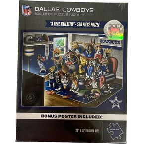 YouTheFan NFL Dallas Cowboys Purebred Fans NFL Purebred Fans "A Real Nailbiter" Puzzle & Bonus Poster, Team Colors, 15" X 20"