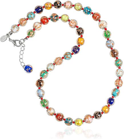 Original Murano Glass Avventurine Necklace Handmade in Italy in Saudi Arabia