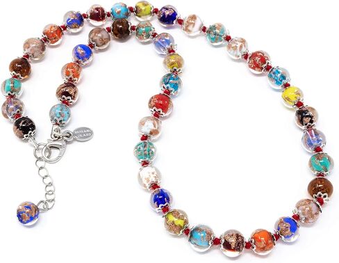 Original Murano Glass Avventurine Necklace Handmade in Italy in Saudi Arabia