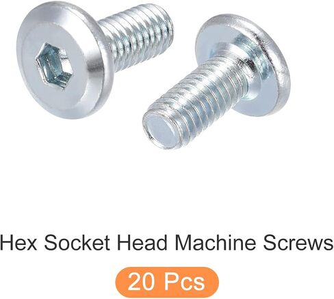 METALLIXITY Hex Socket Head Machine Screws, (M6x12mm) 20Pcs, Carbon Steel Cap Screws - for Machinery, Furniture, DIY in Saudi Arabia