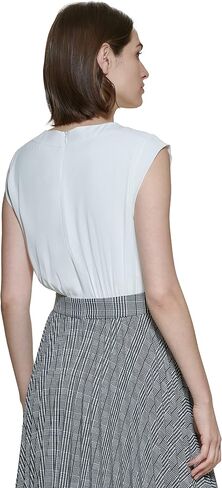 DKNY Women's Sleeveless Mix Media Fit & Flare Dress in Saudi Arabia