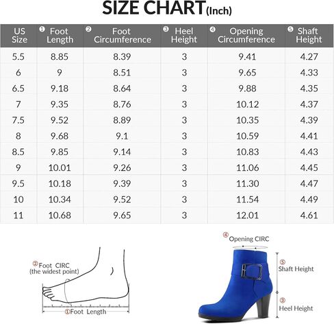 mysoft Women's Wide Width Ankle Boots Chunky Heel Ankle Strap Buckle Booties with Zipper in Saudi Arabia
