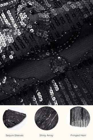 BABEYOND Women's Gatsby Dress 1920s Flapper Short Dress Sequin Beaded Fringe Dress for Party in Saudi Arabia