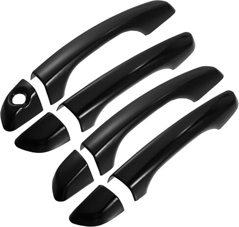 X AUTOHAUX 8pcs ABS Exterior Side Door Handle Cover Trim for Hyundai Elantra 2017-2020 Black Outer Door Handle Cover Decoration in Saudi Arabia