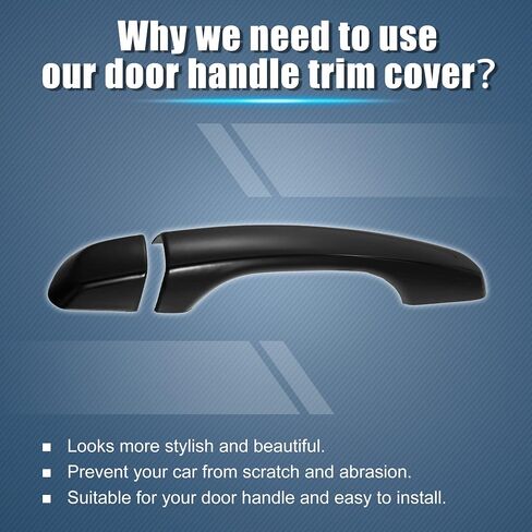 X AUTOHAUX 8pcs ABS Exterior Side Door Handle Cover Trim for Hyundai Elantra 2017-2020 Black Outer Door Handle Cover Decoration in Saudi Arabia