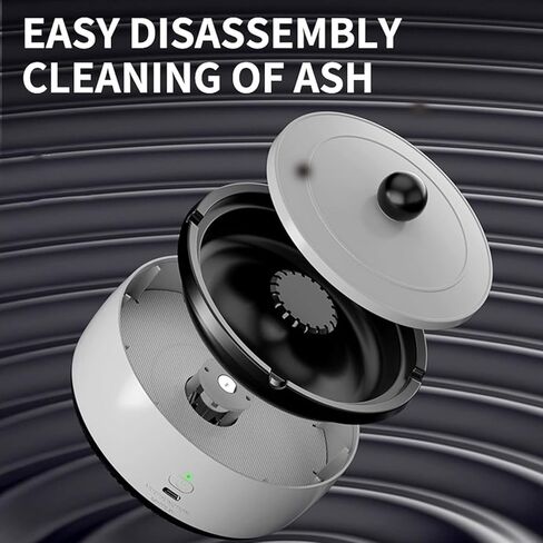 wioilyoyمنفضة سجائر متعددة الوظائف بدون دخان لتنقية الهواء في الأماكن المغلقة والخارجية، منفضة سجائر إلكترونية قابلة لإعادة الشحن عبر USB، منفضة سجائر داخلية بدون منفضة سجائر، الأفضل للمنزل (أبيض) in Kuwait