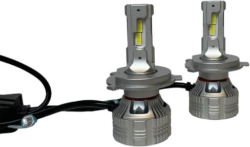 Koning LED Headlight Bulbs H4 Fog Beam Projector Lens, Overheat Protection, Road Low Beam and High Beam, 6500k Cool White Led IP65 Waterproof and Shockproof, Plug and Play, Pack of 2 (H4) in Saudi Arabia