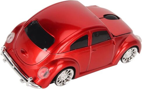 Car Mouse, Cool 3D Sport Car Shape Ergonomic Optical Mice, 2.4GHz USB Computer Mice with LED Headlamp, Auto Sleep, for PC Laptop Computer Women Small Hands (Red) in Saudi Arabia