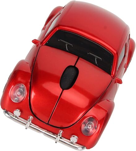 Car Mouse, Cool 3D Sport Car Shape Ergonomic Optical Mice, 2.4GHz USB Computer Mice with LED Headlamp, Auto Sleep, for PC Laptop Computer Women Small Hands (Red) in Saudi Arabia