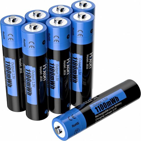 Hixon Rechargeable AAA Batteries, 1100mWh AAA Rechargeable Lithium Batteries,Constant 1.5V AAA Battery Rechargeable,1500 Cycles,4Counts Triple AAA Batteries with Battery Storage Case. in Saudi Arabia