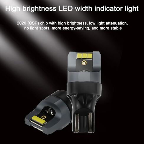 2 قطعة لمبة LED احتياطية للسيارة، T15-6SMD-2020 CSP 2-SMD T15 906 W5W T16 921 912 W16W مصباح صندوق السيارة الجانبي، فائق السطوع، Mini Canbus خالي من الأخطاء (أبيض) in Saudi Arabia