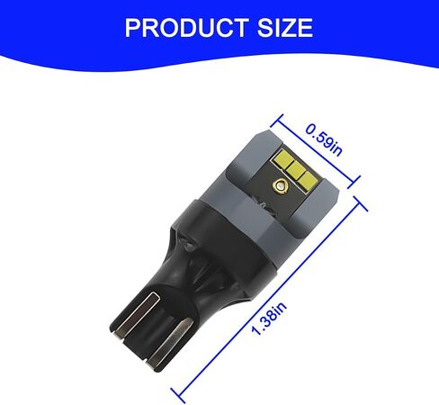 2 قطعة لمبة LED احتياطية للسيارة، T15-6SMD-2020 CSP 2-SMD T15 906 W5W T16 921 912 W16W مصباح صندوق السيارة الجانبي، فائق السطوع، Mini Canbus خالي من الأخطاء (أبيض) in Saudi Arabia