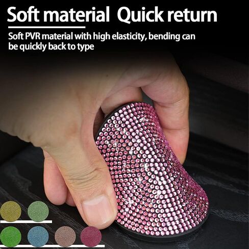 AUCELI Bling Cup Holder Coaster for Car, 2PCS Anti-Slip Shockproof Cup Coasters, 2.75 Inch Universal Fashion Rhinestone Mat, Vehicle Insert Crystal Pad, Auto Interior Accessories for Women in Saudi Arabia