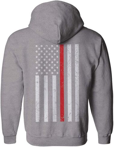 VICES AND VIRTUES American Flag Thin Red Line Firefighter Support Seal Hoodie in Saudi Arabia