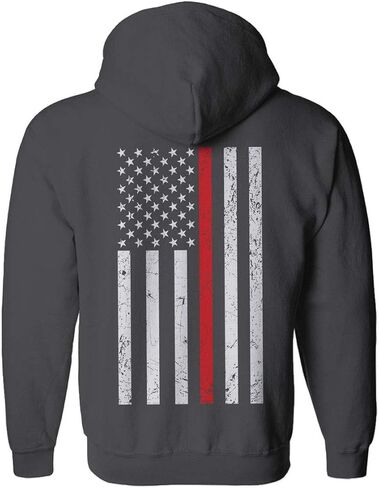 VICES AND VIRTUES American Flag Thin Red Line Firefighter Support Seal Hoodie in Saudi Arabia