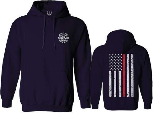 VICES AND VIRTUES American Flag Thin Red Line Firefighter Support Seal Hoodie in Saudi Arabia