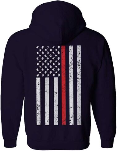 VICES AND VIRTUES American Flag Thin Red Line Firefighter Support Seal Hoodie in Saudi Arabia