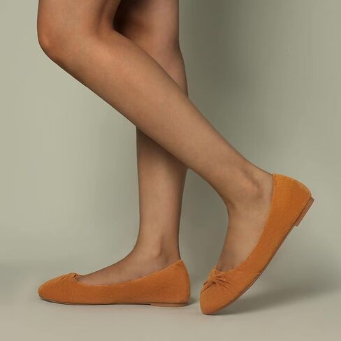 حذاء مسطح نسائي من MUSSHOE بمقدمة مستديرة مريح سهل الارتداء مع فيونكة in Kuwait