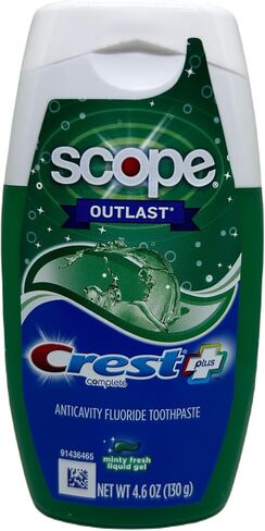 معجون أسنان Crest Pls Scp White Liq F مقاس 4.6z من Crest Complete Tartar Cntrl مع معجون أسنان Liq Gel بالنعناع Frsh in Saudi Arabia