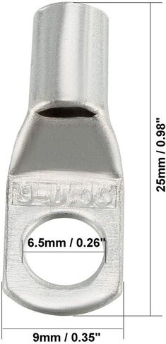 uxcell Copper Wire Lugs,10AWG SC10-6,Bolt Hole,Battery Cable Ends Eyelets Crimp Tubular Ring Terminals Connectors Silver Tone 100Pcs in Saudi Arabia