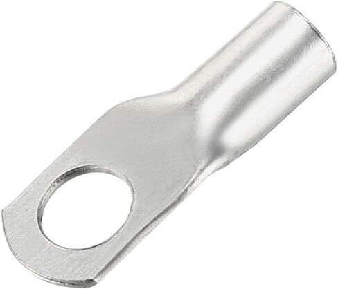uxcell Copper Wire Lugs,10AWG SC10-6,Bolt Hole,Battery Cable Ends Eyelets Crimp Tubular Ring Terminals Connectors Silver Tone 100Pcs in Saudi Arabia