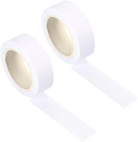 PATIKIL 15mm 10ft Washi Craft Tapes, 2 Roll Solid Color Masking Self Adhesive Sticker for DIY Art Craft Wrapping Scrapbook White in Saudi Arabia