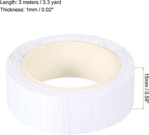 PATIKIL 15mm 10ft Washi Craft Tapes, 2 Roll Solid Color Masking Self Adhesive Sticker for DIY Art Craft Wrapping Scrapbook White in Saudi Arabia