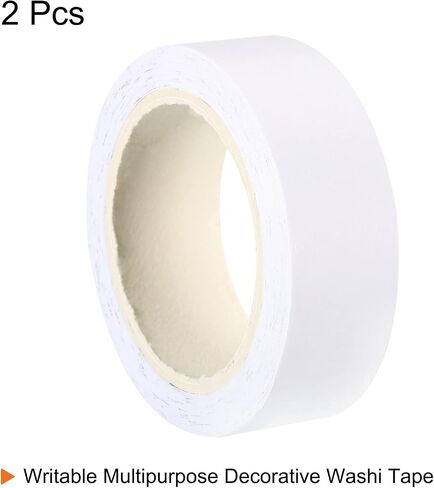 PATIKIL 15mm 10ft Washi Craft Tapes, 2 Roll Solid Color Masking Self Adhesive Sticker for DIY Art Craft Wrapping Scrapbook White in Saudi Arabia