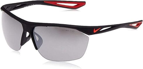 Nike Tailwind Rectangular Sunglasses, Matte Black/Bright Crimson, 70 mm in Saudi Arabia