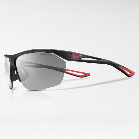Nike Tailwind Rectangular Sunglasses, Matte Black/Bright Crimson, 70 mm in Saudi Arabia