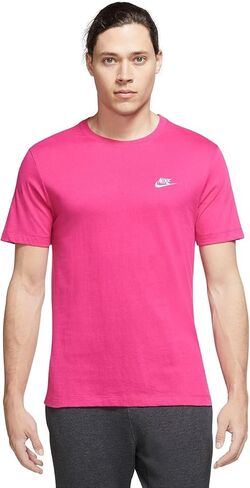 Nike Men's Sportswear Club T-Shirt (US, Alpha, Large, Regular, Regular, Pink/Purple) in Saudi Arabia