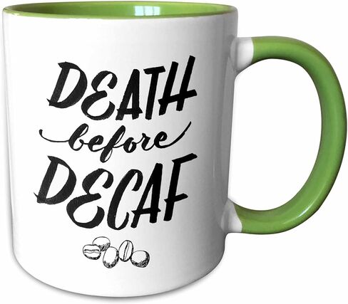 3dRose Death Before Decaf Two Tone Black Mug, 11 oz in Saudi Arabia