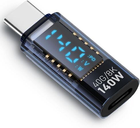 محول USB C أنثى إلى USB C ذكر محول USB C موسع 140 وات 40 جيجابت في الثانية لنقل البيانات USB نوع C PD متوافق (أزرق، 140 وات) in Saudi Arabia