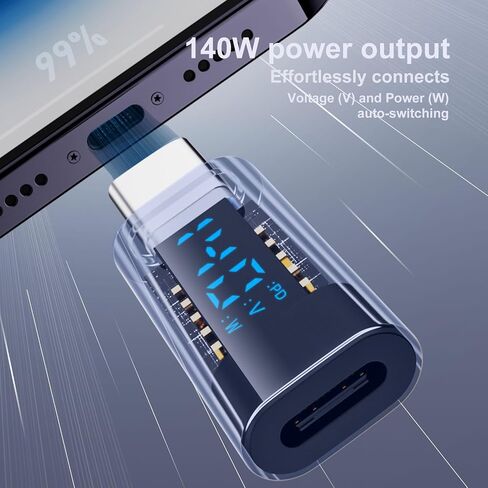محول USB C أنثى إلى USB C ذكر محول USB C موسع 140 وات 40 جيجابت في الثانية لنقل البيانات USB نوع C PD متوافق (أزرق، 140 وات) in Saudi Arabia