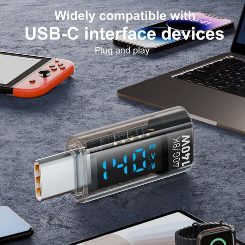 USB C Extender Adapter USB C Female to USB C Male Adapter 140W 40Gbps Data Transfer USB Type C PD Extender Compatible with ROG Ally, Steam Deck, Switch, iPhone 15/15 Pro Max and More (black, 140W) in Saudi Arabia