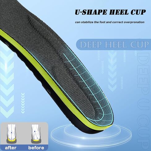 Elastic Shock Absorbing Shoe Insoles Breathable Honeycomb Sneaker Inserts Sports Shoe Insole Replacement Insoles for Men & Women Green in Saudi Arabia