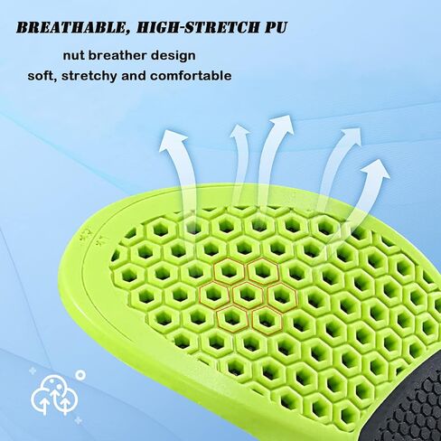 Elastic Shock Absorbing Shoe Insoles Breathable Honeycomb Sneaker Inserts Sports Shoe Insole Replacement Insoles for Men & Women Green in Saudi Arabia