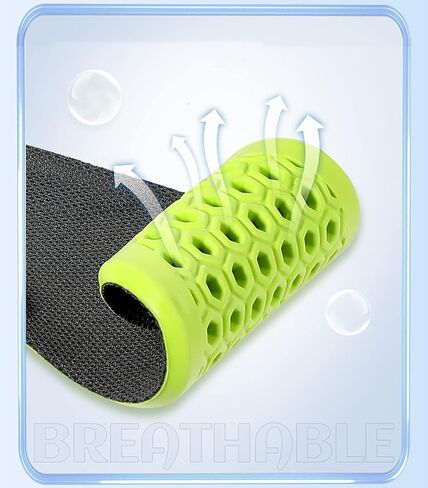 Elastic Shock Absorbing Shoe Insoles Breathable Honeycomb Sneaker Inserts Sports Shoe Insole Replacement Insoles for Men & Women Green in Saudi Arabia