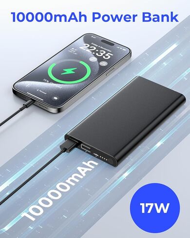 10000mAh Power Bank Slim Portable Charger Dual USB Ultra-Compact Small Battery Pack Compatible with iPhone 15 14 13 12 Pro Max Samsung Galaxy and More in Kuwait