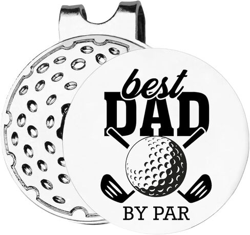 Best Dad by Par Golf Ball Marker - Funny Dad Golf Marker with Magnetic Hat Clip Golf Novelty Gift - Golf Accessories Gifts for Dad Golf Lovers Golfer Men in Saudi Arabia