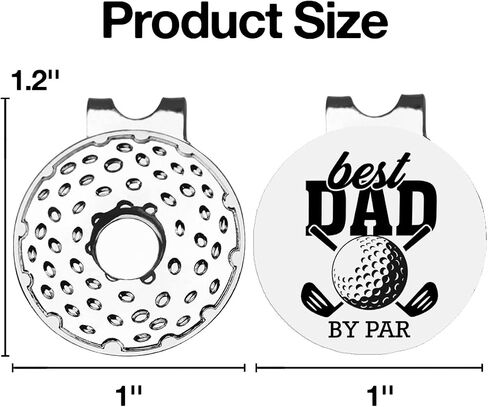 Best Dad by Par Golf Ball Marker - Funny Dad Golf Marker with Magnetic Hat Clip Golf Novelty Gift - Golf Accessories Gifts for Dad Golf Lovers Golfer Men in Saudi Arabia