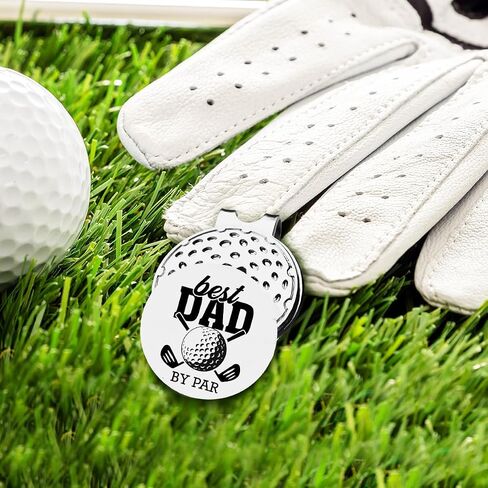 Best Dad by Par Golf Ball Marker - Funny Dad Golf Marker with Magnetic Hat Clip Golf Novelty Gift - Golf Accessories Gifts for Dad Golf Lovers Golfer Men in Saudi Arabia