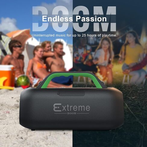 DOSS Extreme Boom S Wireless Portable Bluetooth Speaker with 60W Stereo Sound, Rich Bass, IPX6 Waterproof, 25H Playtime, Power Bank, TWS, LED Lights, Outdoor Speaker for Camping,Beach, Pool-Black in Saudi Arabia